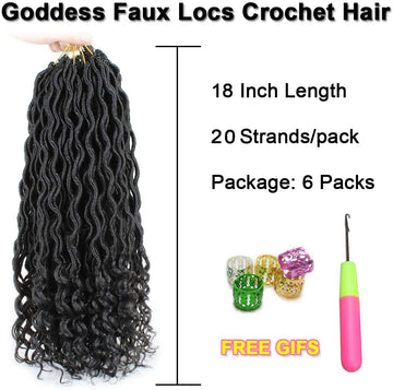 Xtrend Goddess Faux Locs Curly Crochet Braid Synthetic Hair 18'' 20roots Ombre Braiding Hair Brown High Temperature Fiber
